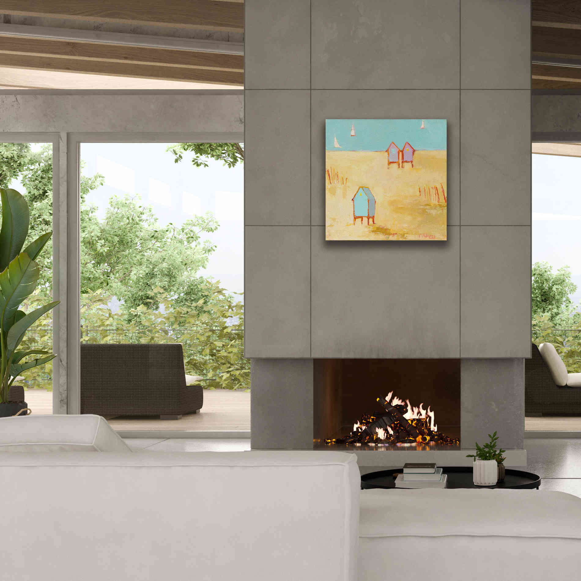 'Cabanas' by Phyllis Adams, Canvas Wall Art,26 x 26