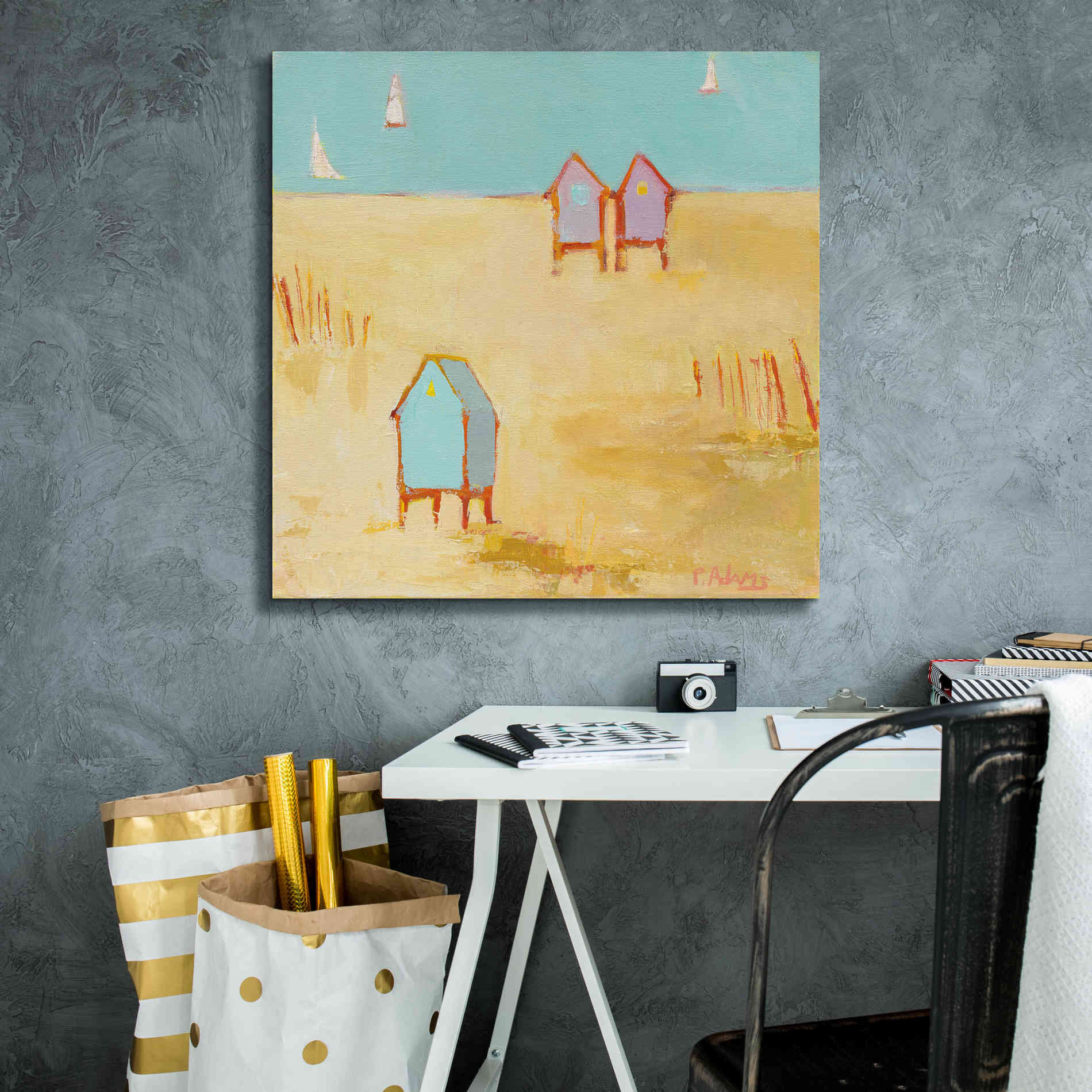 'Cabanas' by Phyllis Adams, Canvas Wall Art,26 x 26