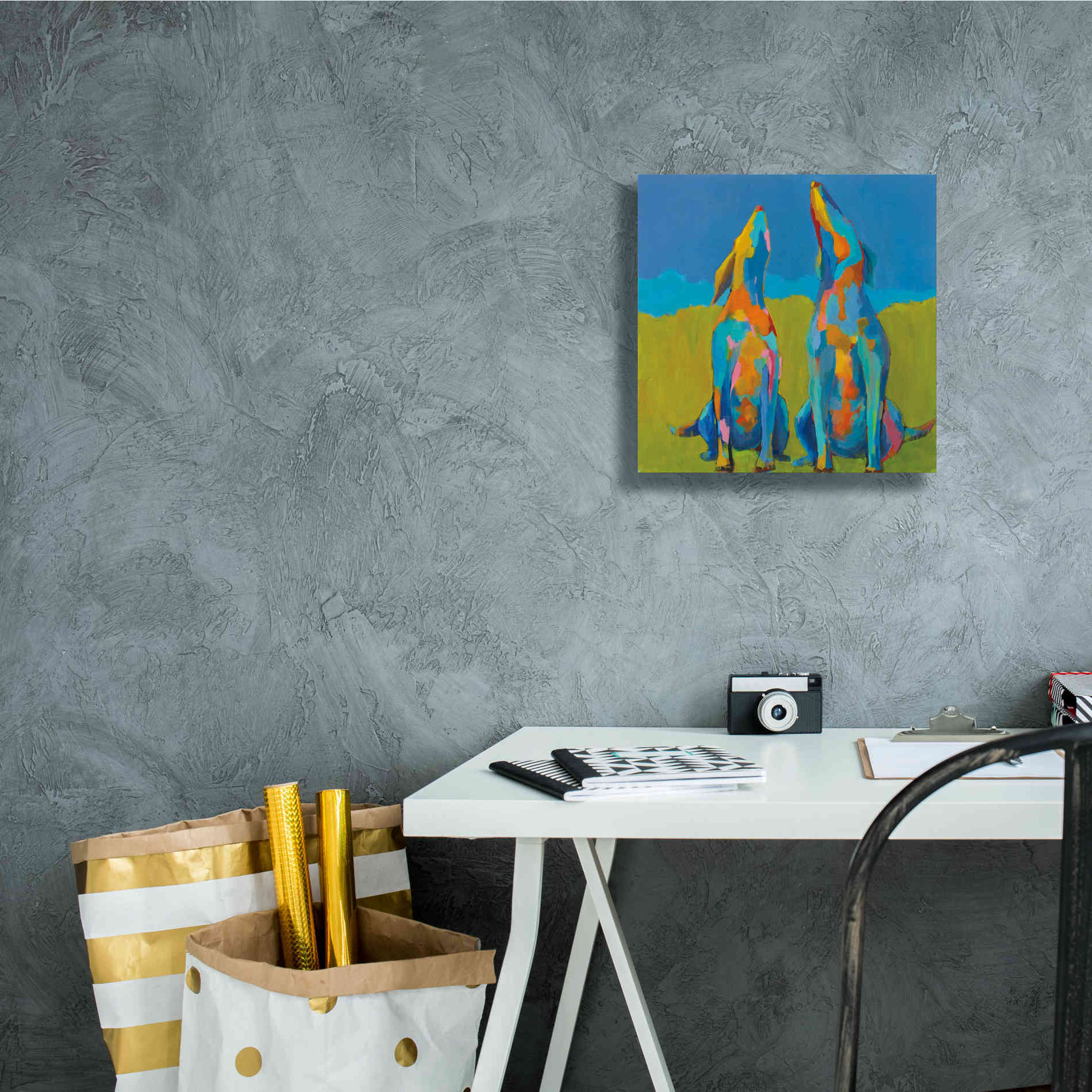 'Howling Hounds' by Phyllis Adams, Canvas Wall Art,12 x 12