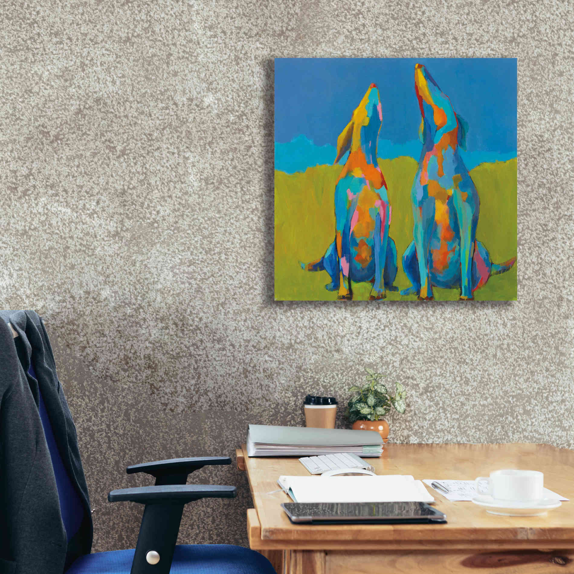 'Howling Hounds' by Phyllis Adams, Canvas Wall Art,26 x 26