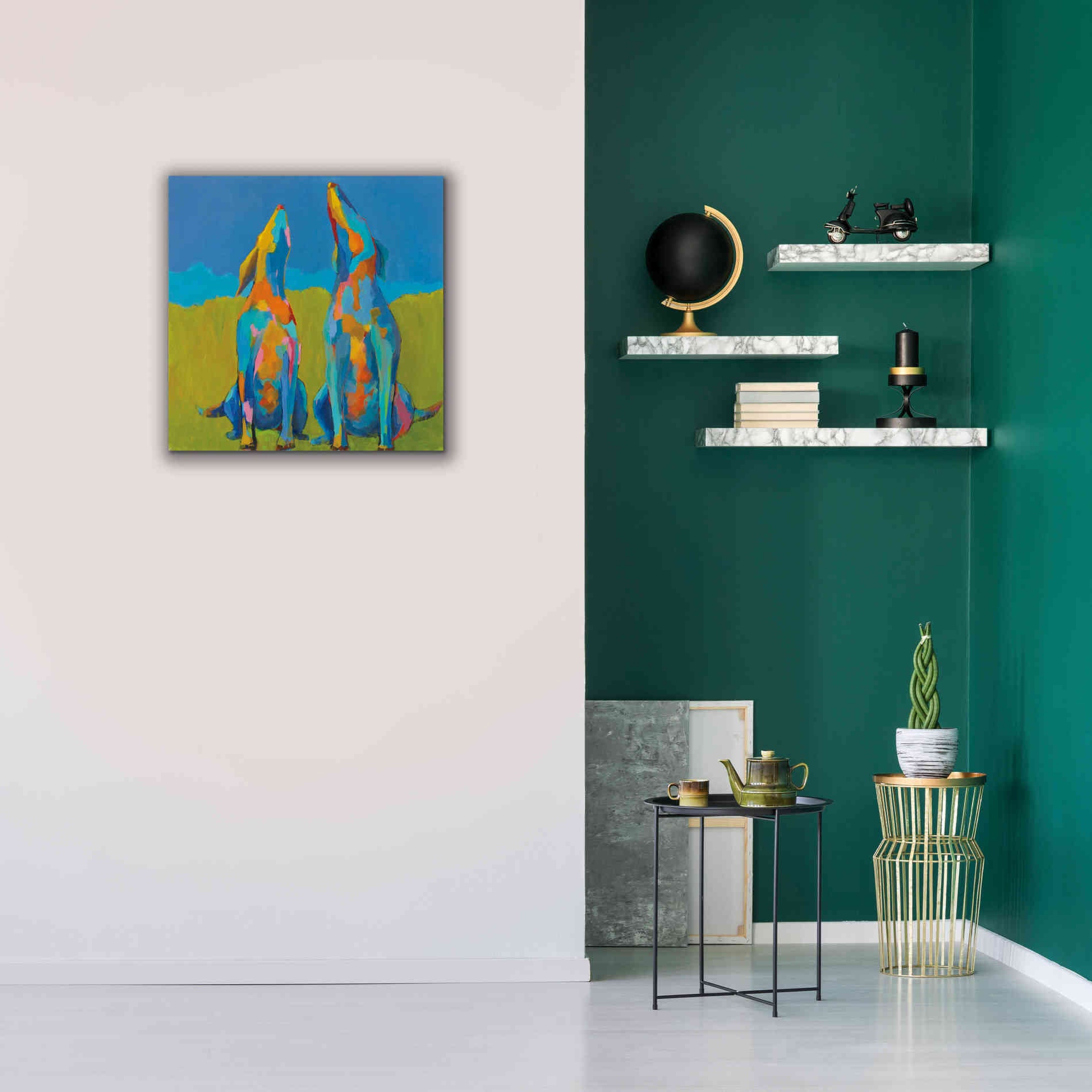 'Howling Hounds' by Phyllis Adams, Canvas Wall Art,26 x 26