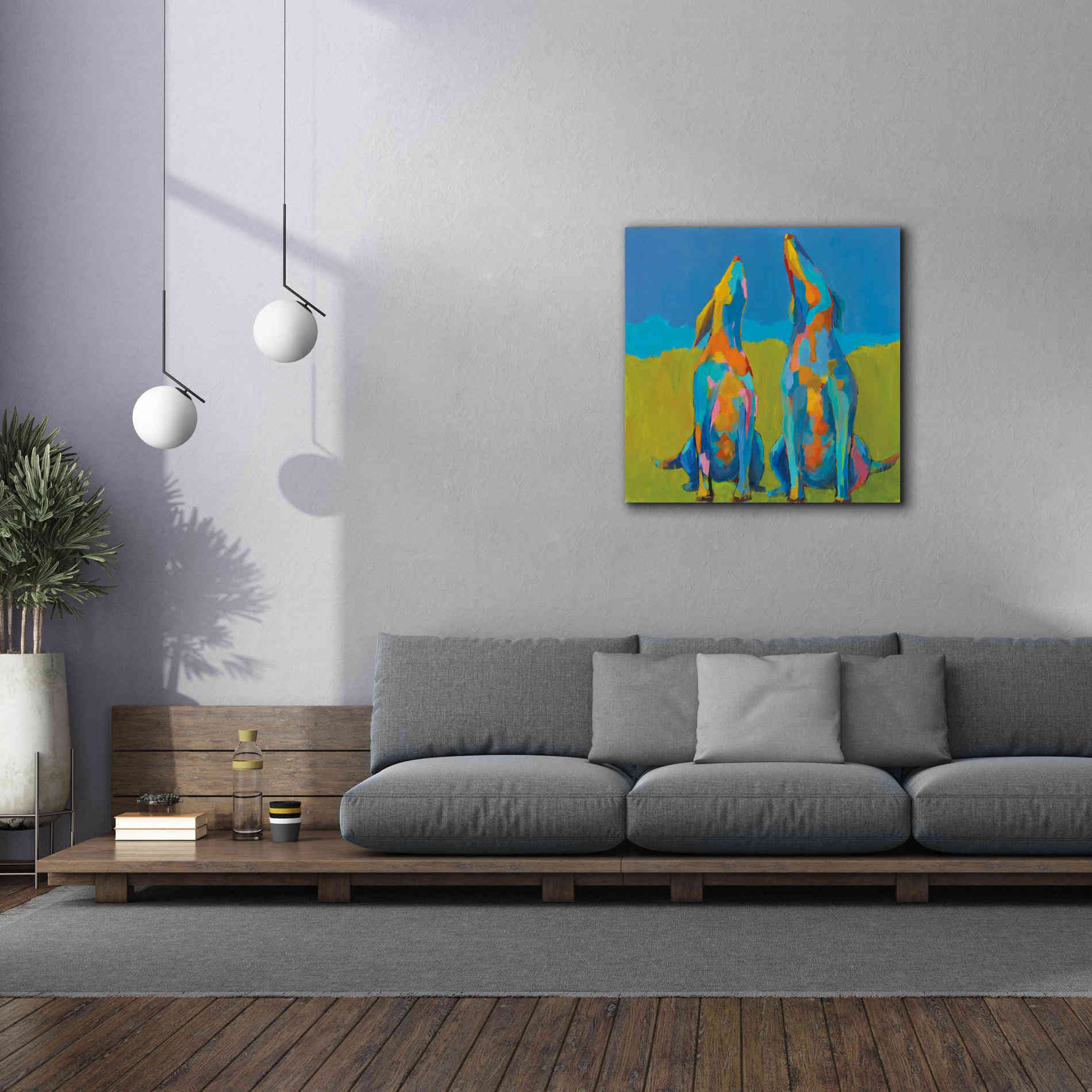 'Howling Hounds' by Phyllis Adams, Canvas Wall Art,37 x 37
