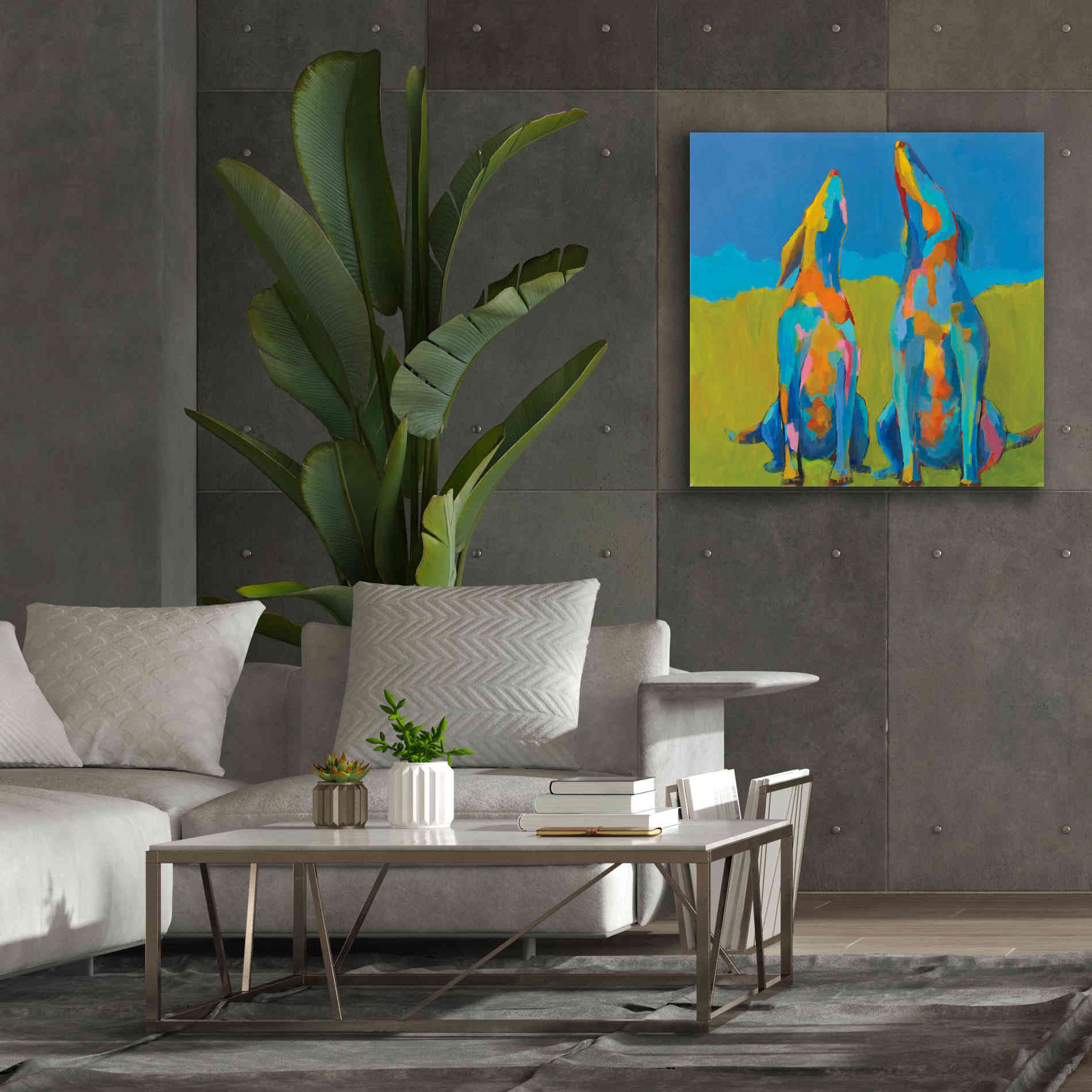 'Howling Hounds' by Phyllis Adams, Canvas Wall Art,37 x 37