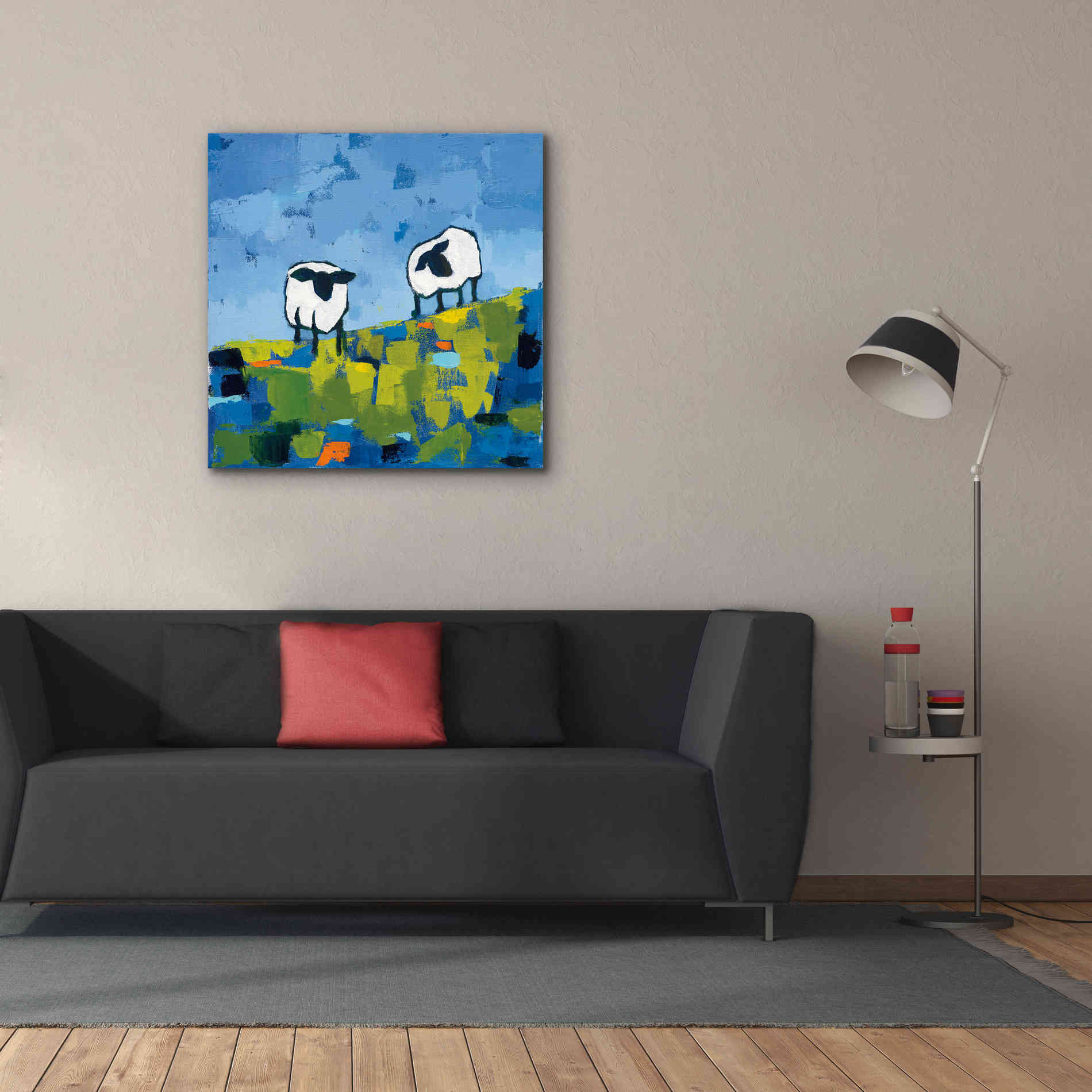 'Two Sheep' by Phyllis Adams, Canvas Wall Art,37 x 37