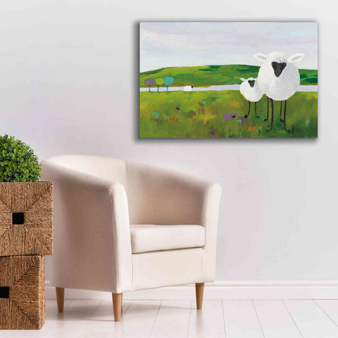 Image of 'Sheep in the Meadow' by Phyllis Adams, Canvas Wall Art,40 x 26