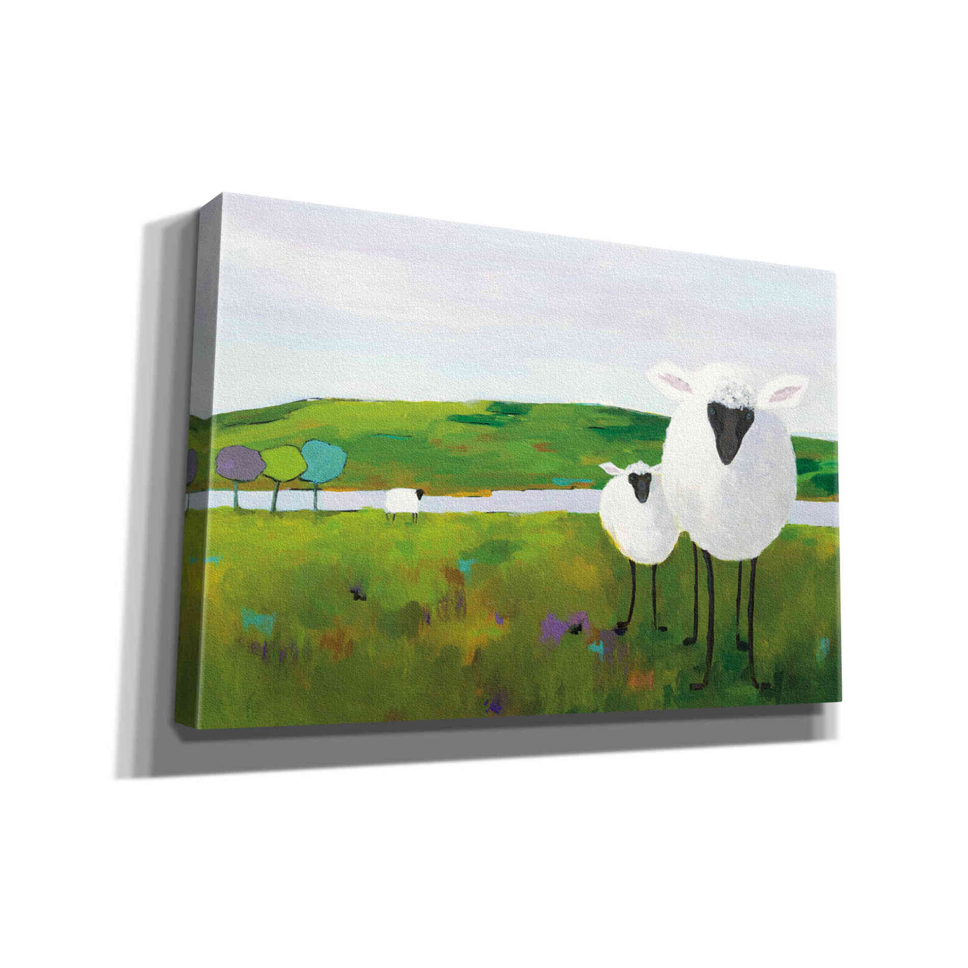 'Sheep in the Meadow' by Phyllis Adams, Canvas Wall Art