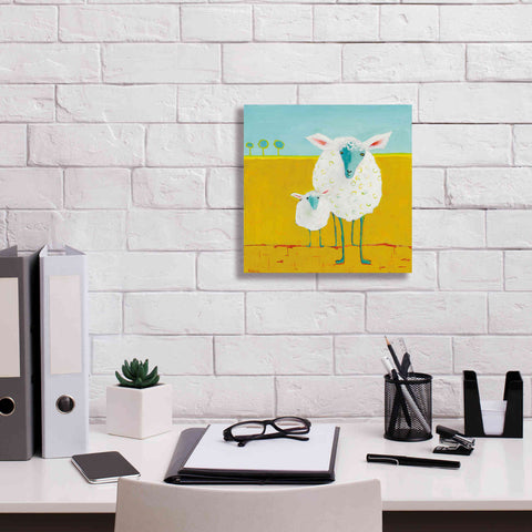 Image of 'Mama and Baby Sheep' by Phyllis Adams, Canvas Wall Art,12 x 12