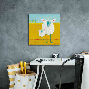 'Mama and Baby Sheep' by Phyllis Adams, Canvas Wall Art,18 x 18