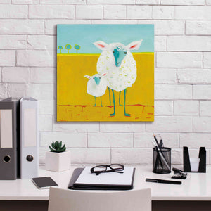 'Mama and Baby Sheep' by Phyllis Adams, Canvas Wall Art,18 x 18