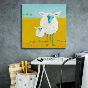 'Mama and Baby Sheep' by Phyllis Adams, Canvas Wall Art,26 x 26