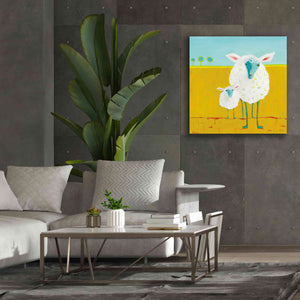 'Mama and Baby Sheep' by Phyllis Adams, Canvas Wall Art,37 x 37