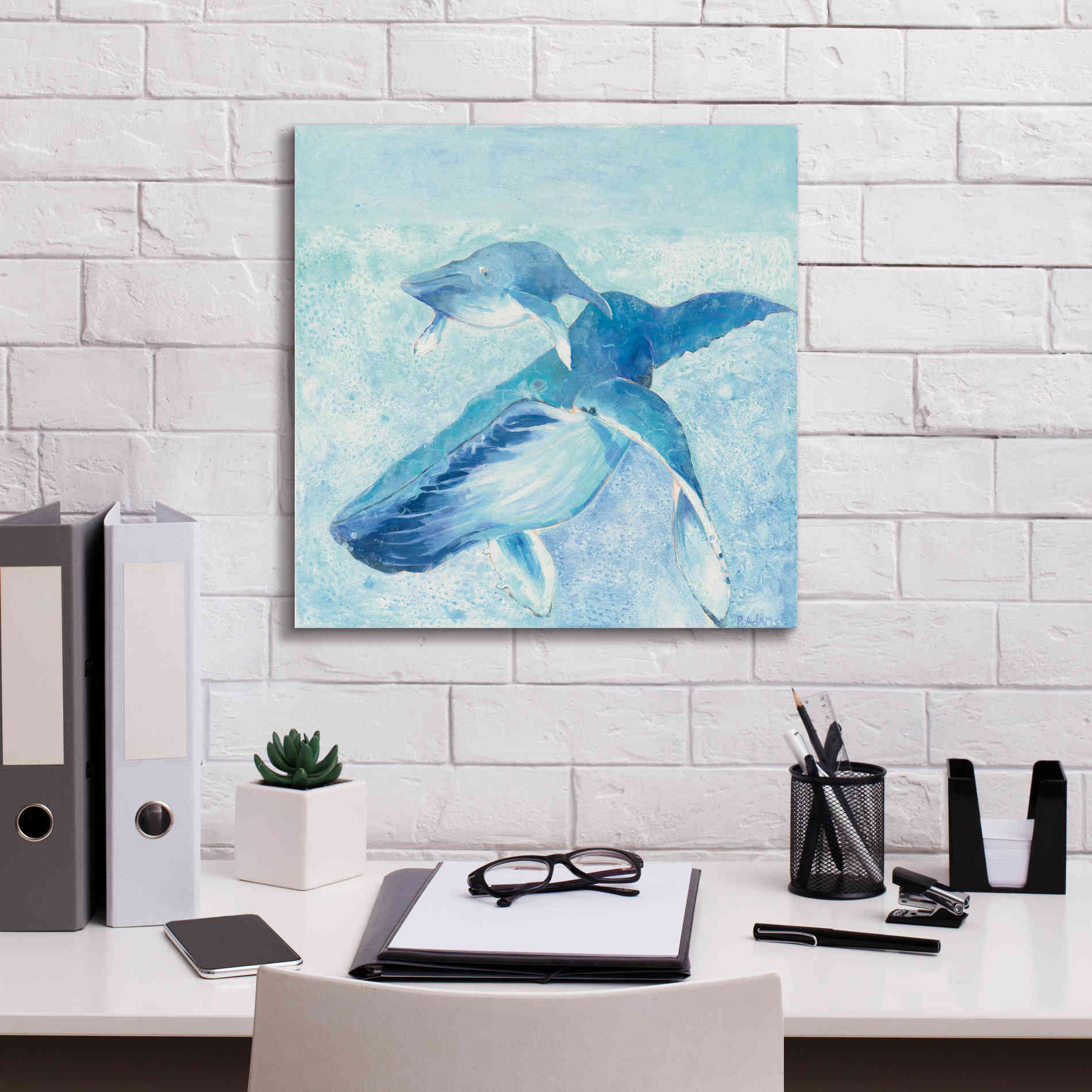 'Blue Mama' by Phyllis Adams, Canvas Wall Art,18 x 18