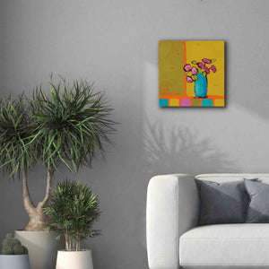 'Turquoise Vase' by Phyllis Adams, Canvas Wall Art,18 x 18