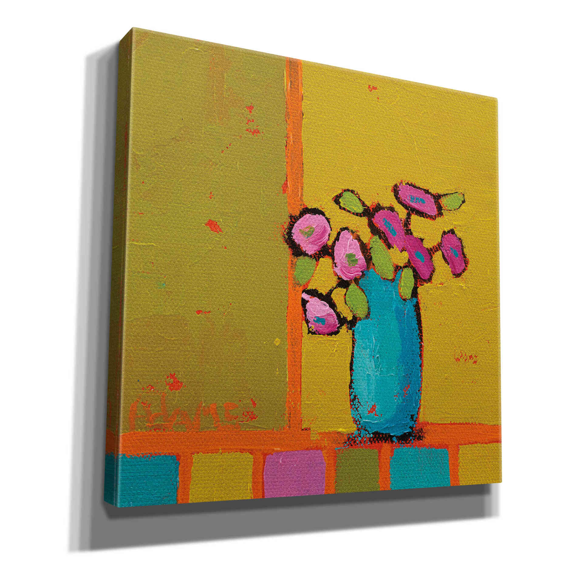 'Turquoise Vase' by Phyllis Adams, Canvas Wall Art