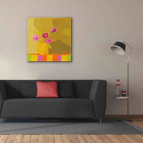 Image of 'Yellow Vase' by Phyllis Adams, Canvas Wall Art,37 x 37