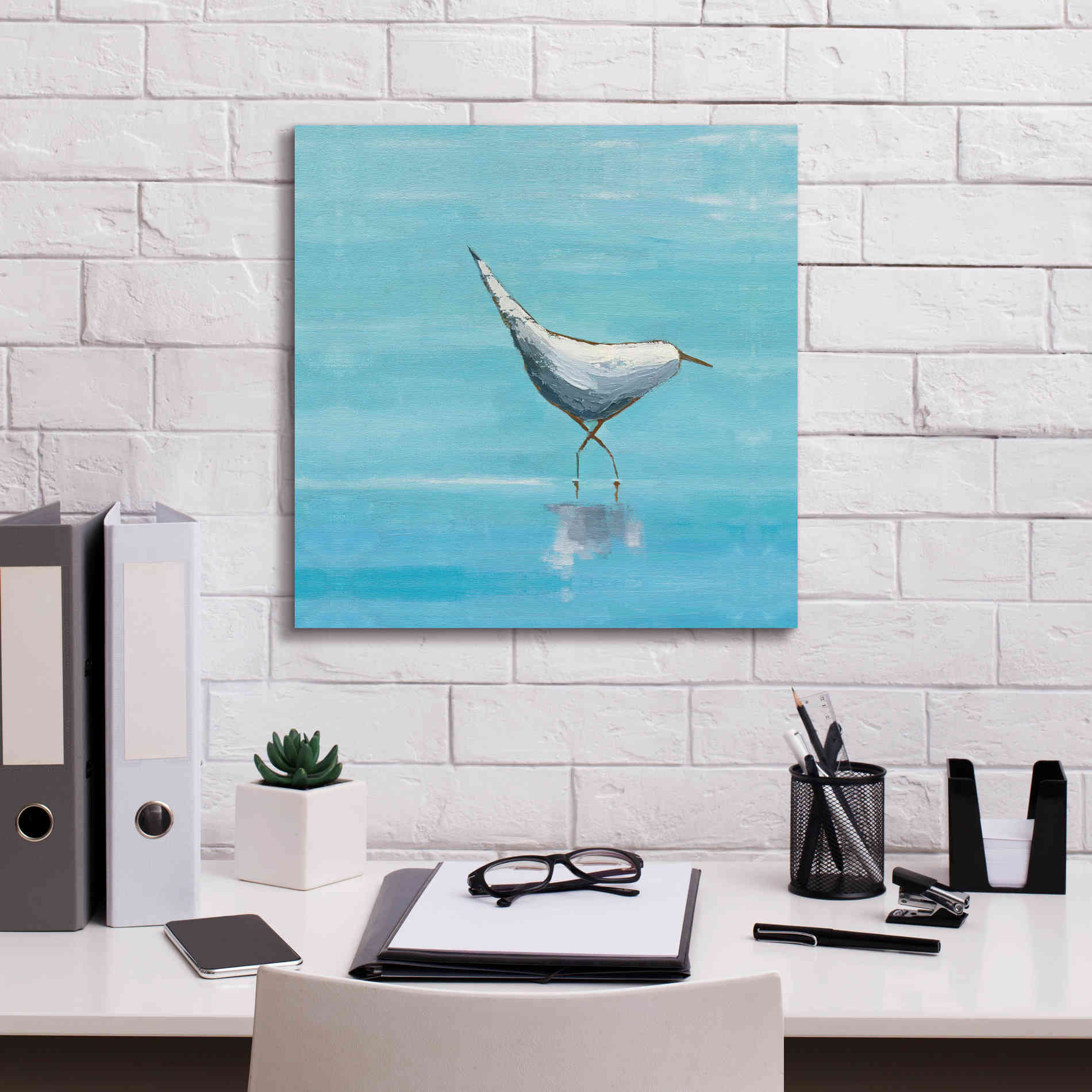 'Egret I Bright' by Phyllis Adams, Canvas Wall Art,18 x 18