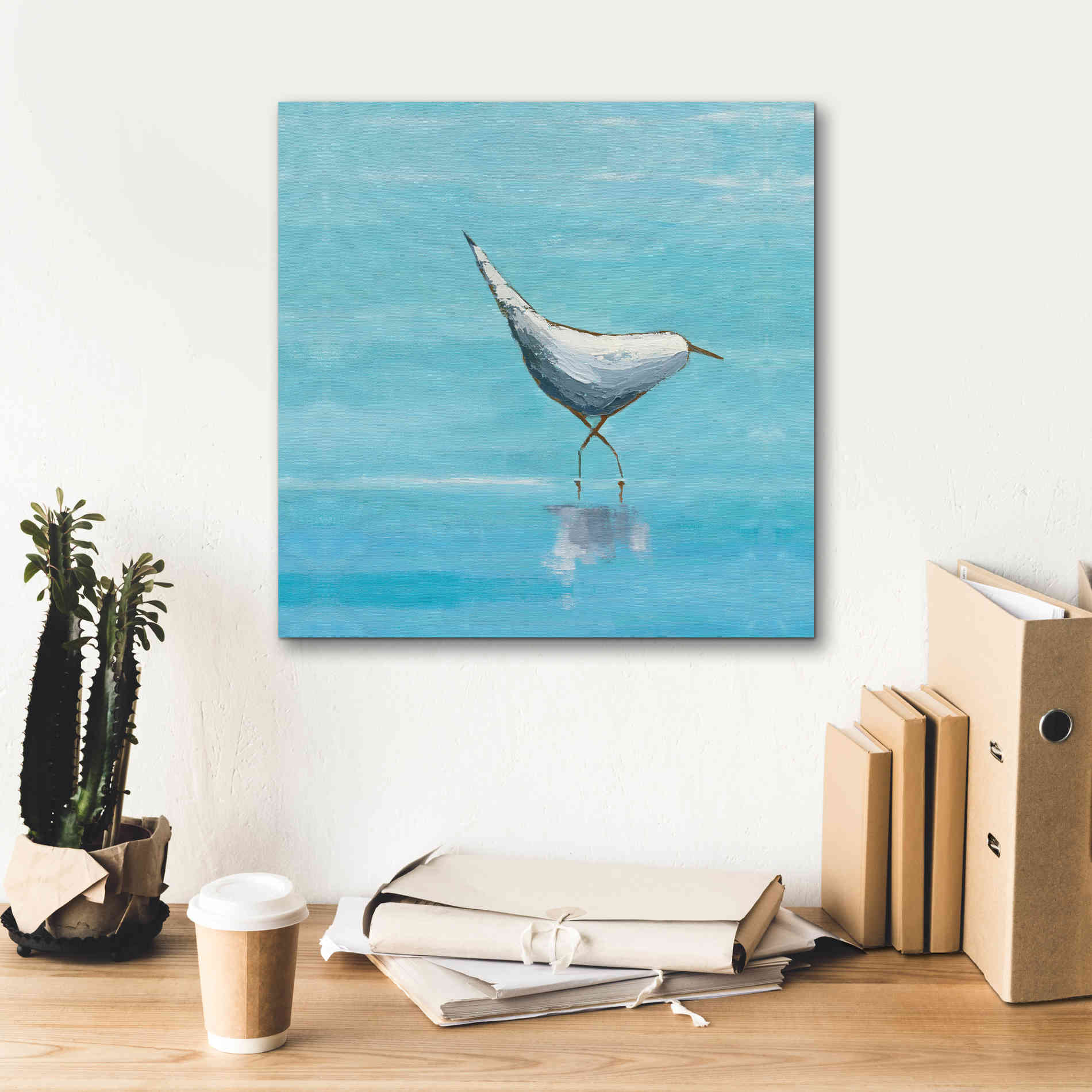 'Egret I Bright' by Phyllis Adams, Canvas Wall Art,18 x 18