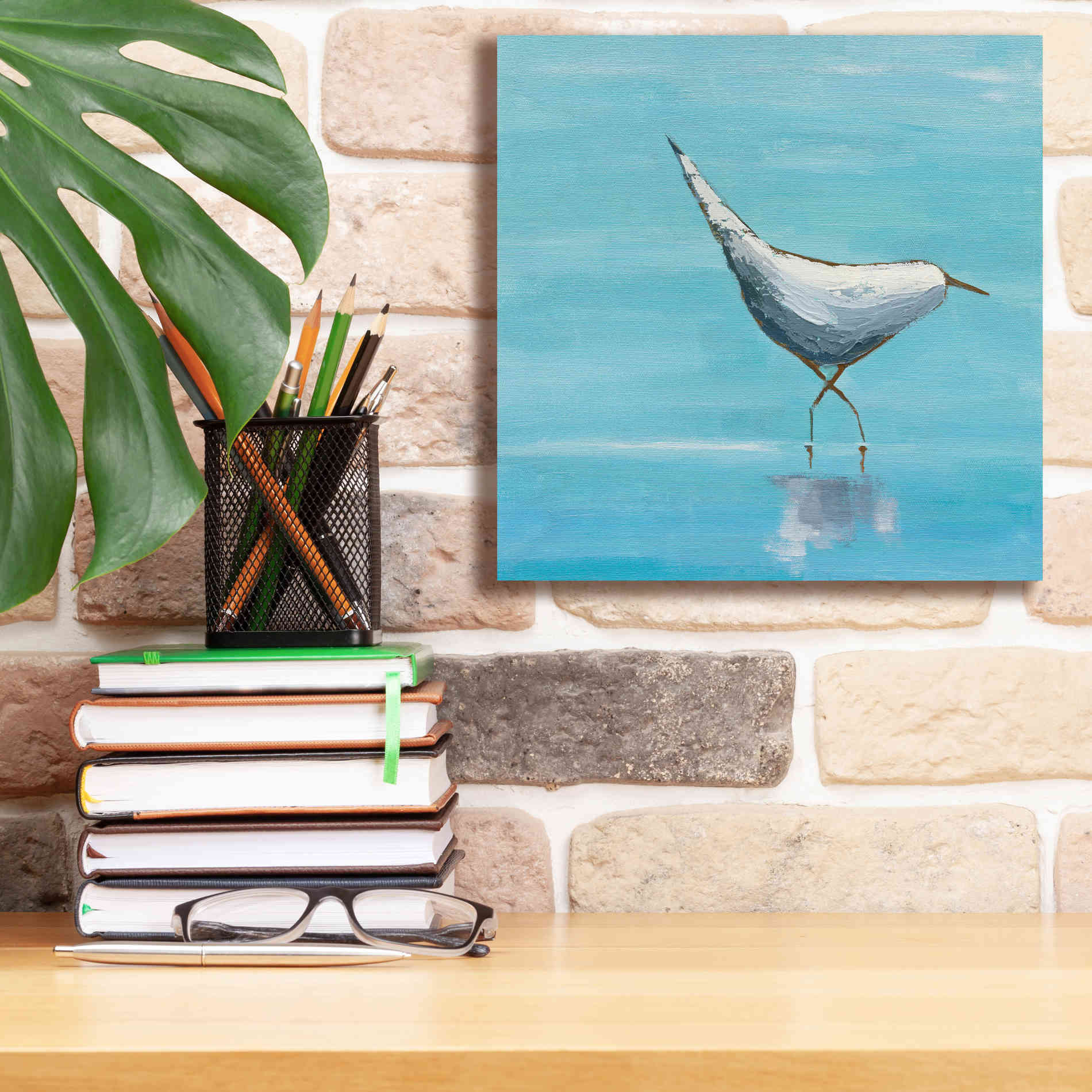 'The Strutter on White' by Phyllis Adams, Canvas Wall Art,12 x 12