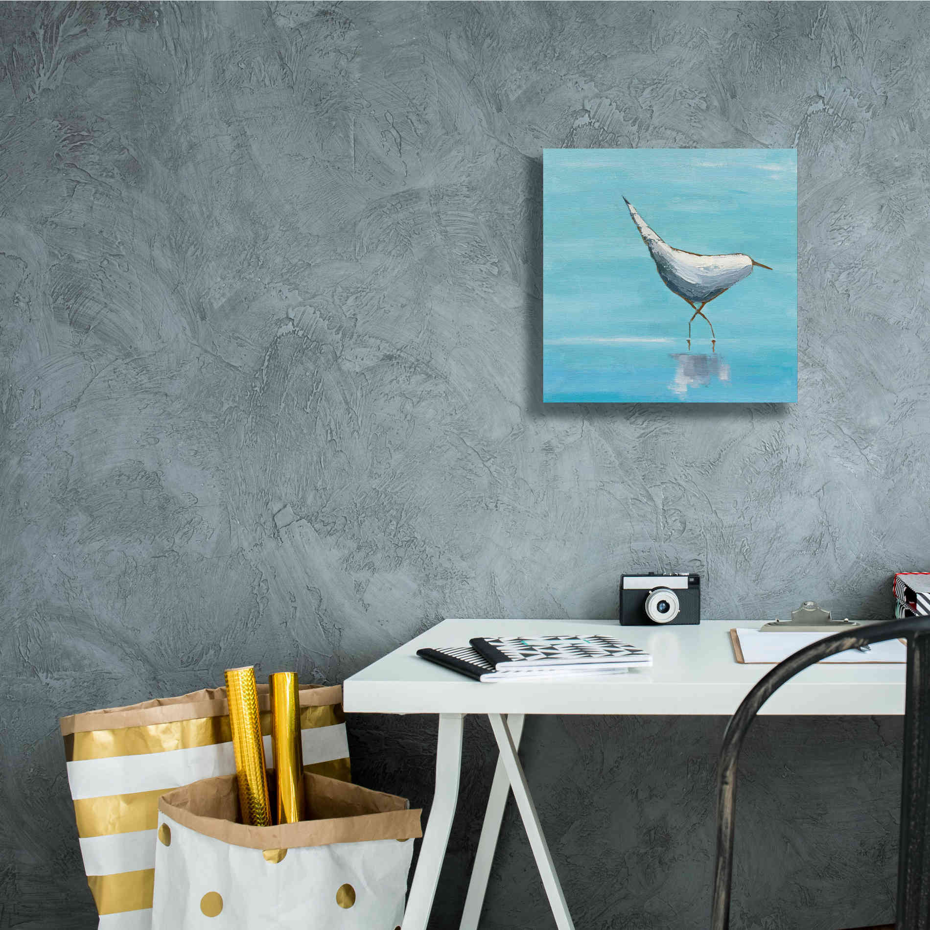 'The Strutter on White' by Phyllis Adams, Canvas Wall Art,12 x 12