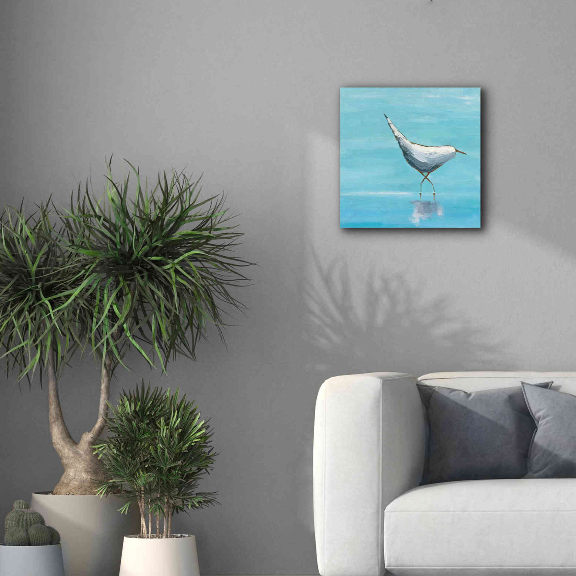 'The Strutter on White' by Phyllis Adams, Canvas Wall Art,18 x 18