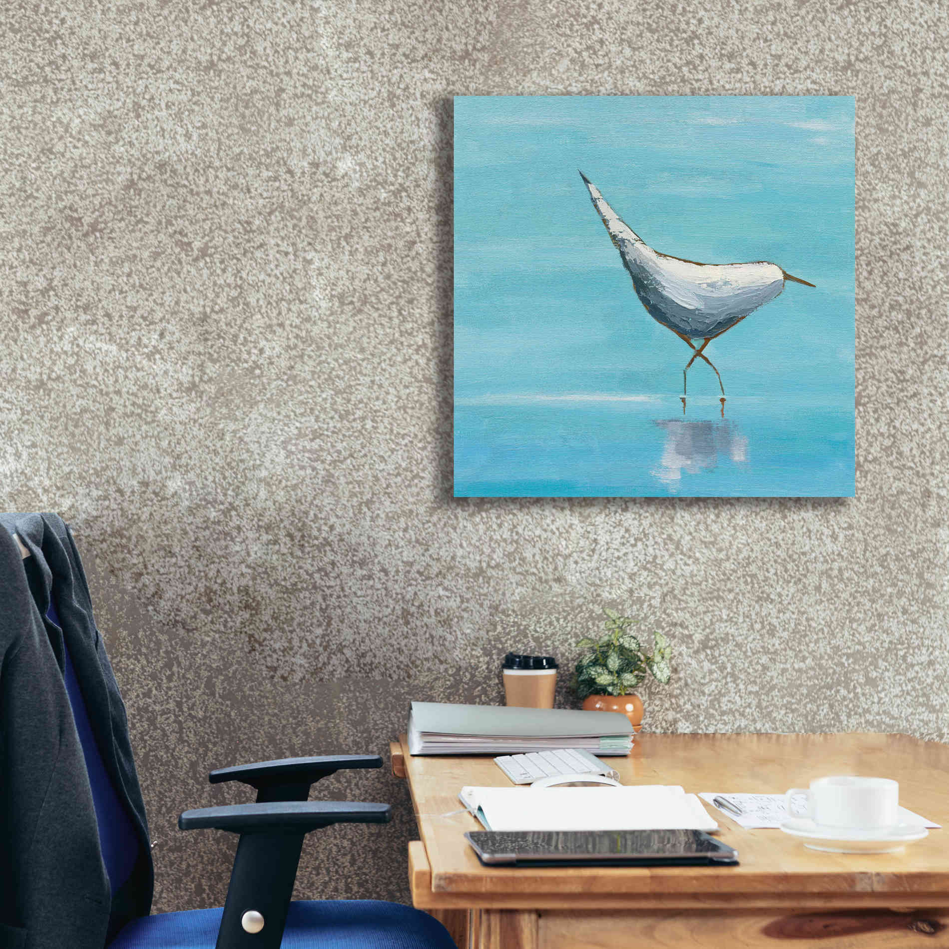 'The Strutter on White' by Phyllis Adams, Canvas Wall Art,26 x 26