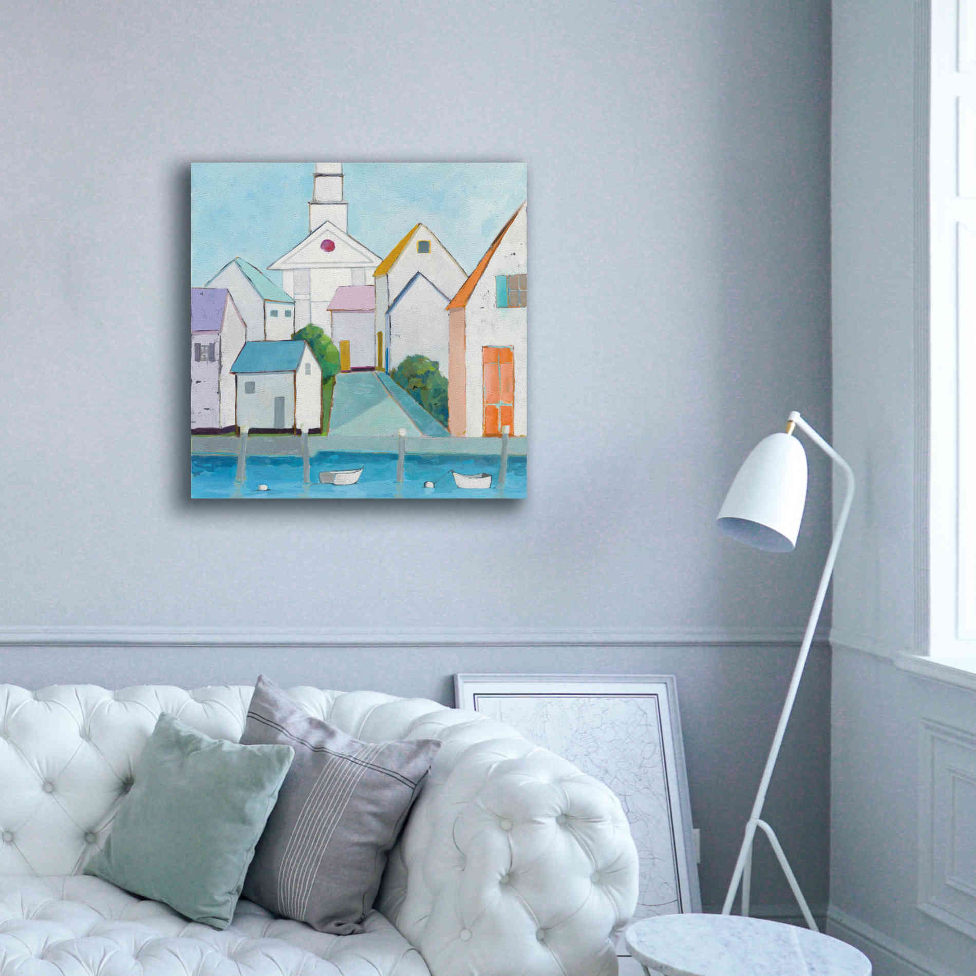 'Harbor Town III no Sign' by Phyllis Adams, Canvas Wall Art,37 x 37