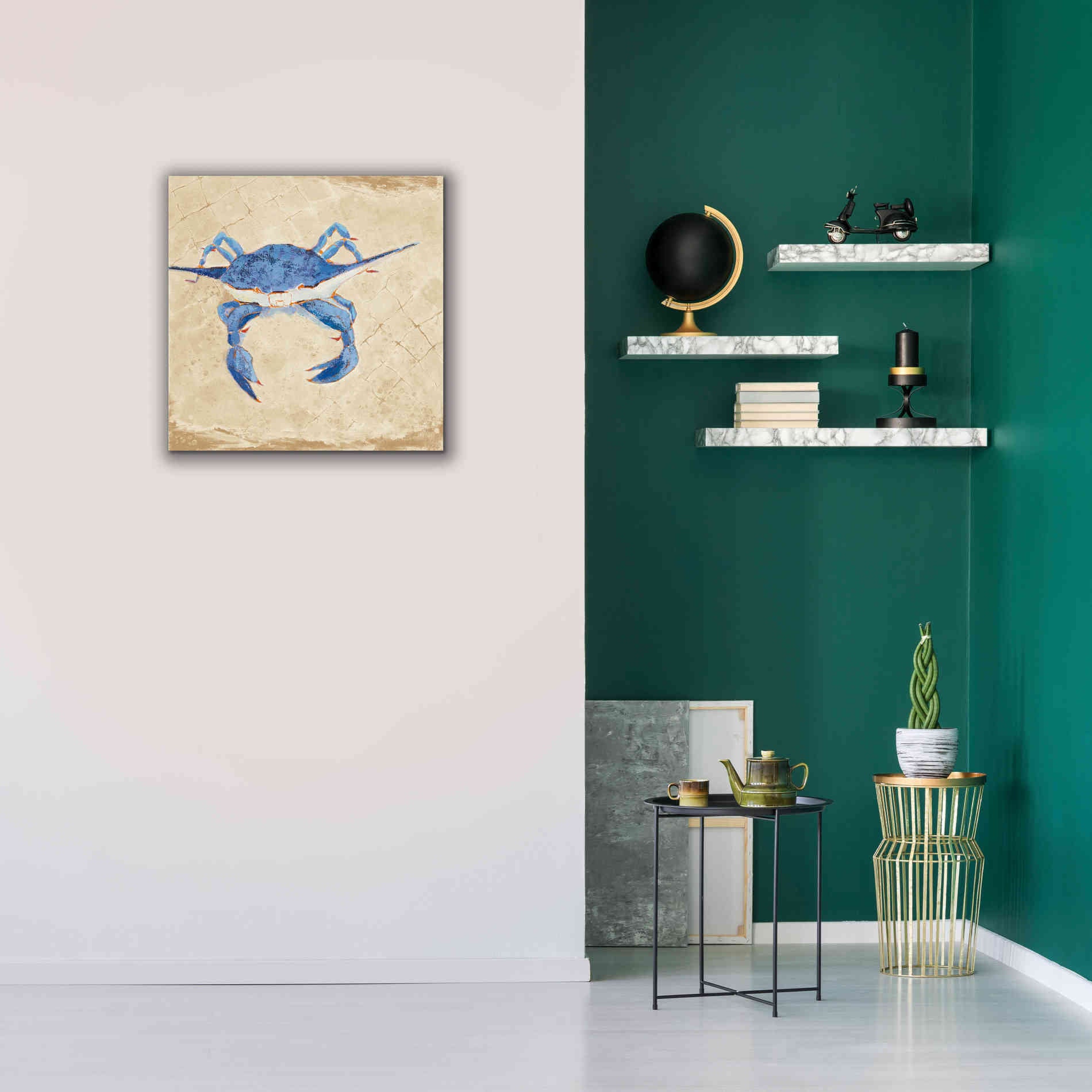 'Blue Crab VI Neutral' by Phyllis Adams, Canvas Wall Art,26 x 26