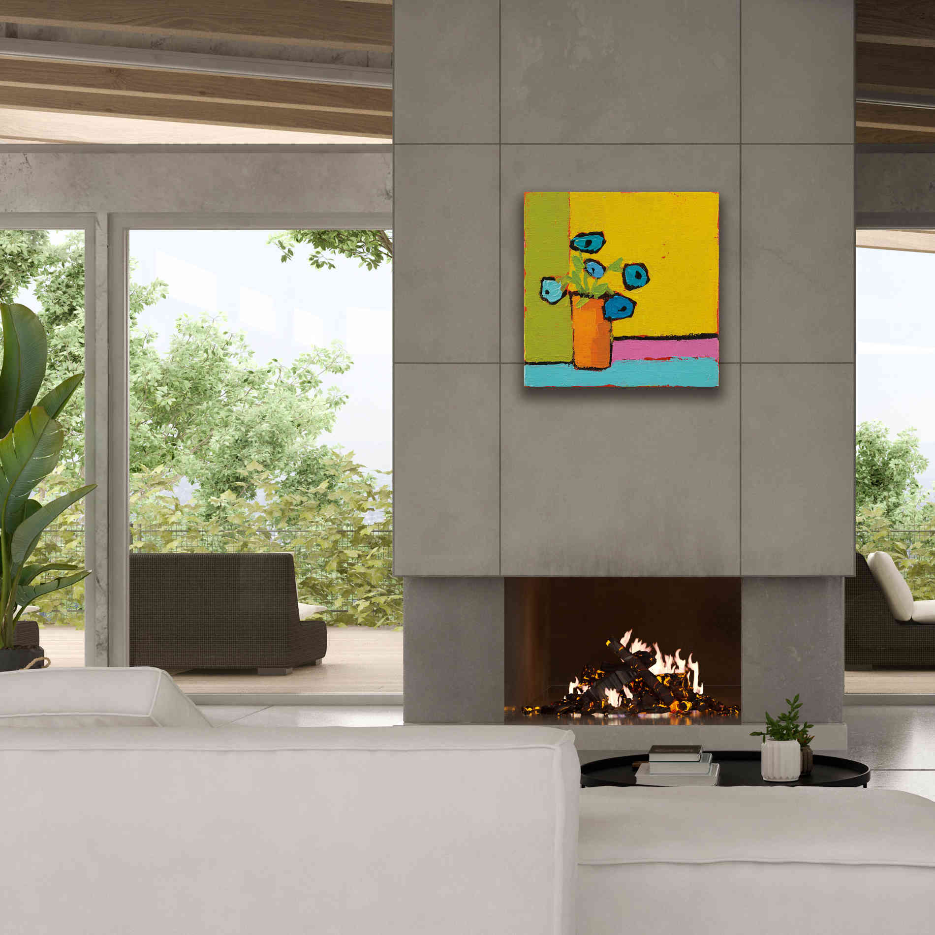 'Orange Vase Bright' by Phyllis Adams, Canvas Wall Art,26 x 26
