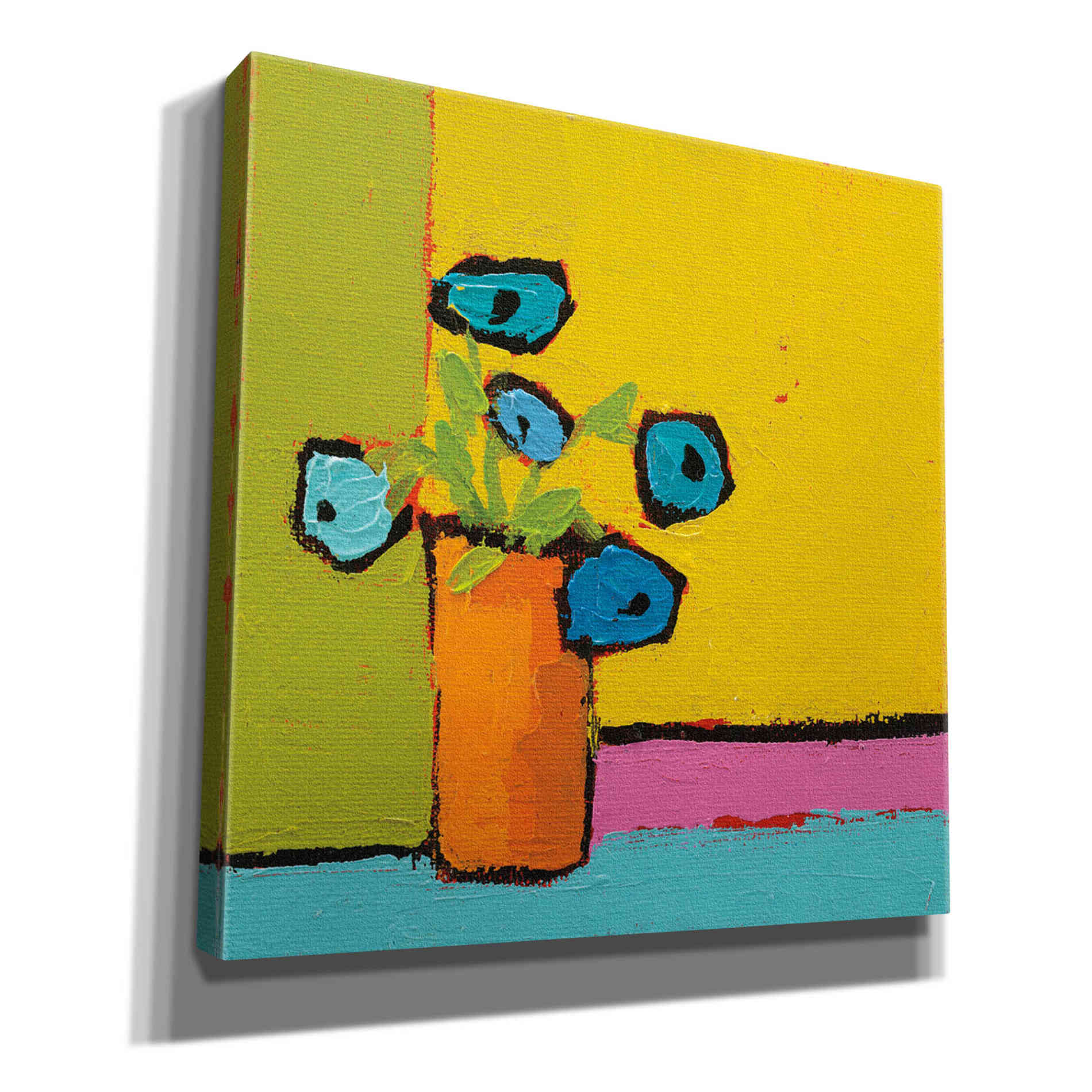 'Orange Vase Bright' by Phyllis Adams, Canvas Wall Art