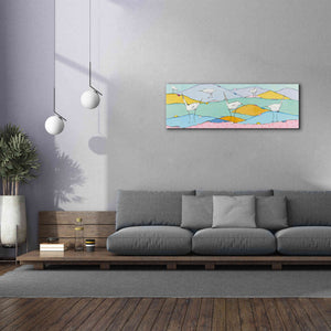 'Marsh Egrets I Pink Sand' by Phyllis Adams, Canvas Wall Art,60 x 20