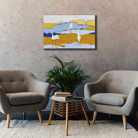 Image of 'Marsh Egrets VI Dark Sand' by Phyllis Adams, Canvas Wall Art,40 x 26