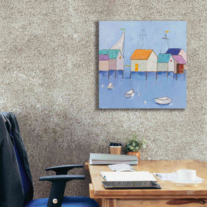'Boat House Row Dark Blue Sky' by Phyllis Adams, Canvas Wall Art,26 x 26