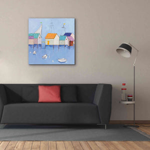 'Boat House Row Dark Blue Sky' by Phyllis Adams, Canvas Wall Art,37 x 37