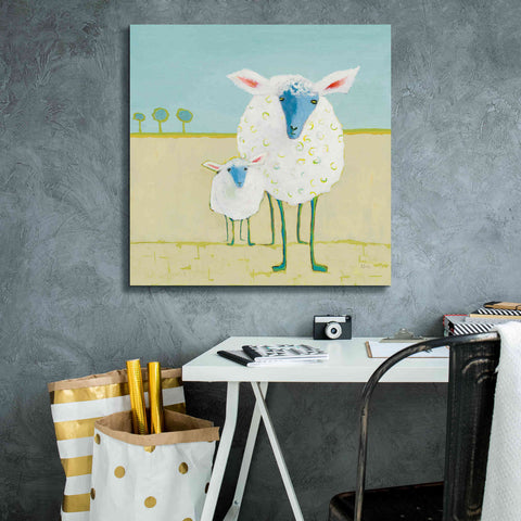 Image of 'Colorful Sheep' by Phyllis Adams, Canvas Wall Art,26 x 26