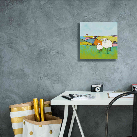 Image of 'Sheep in the Meadow II' by Phyllis Adams, Canvas Wall Art,12 x 12