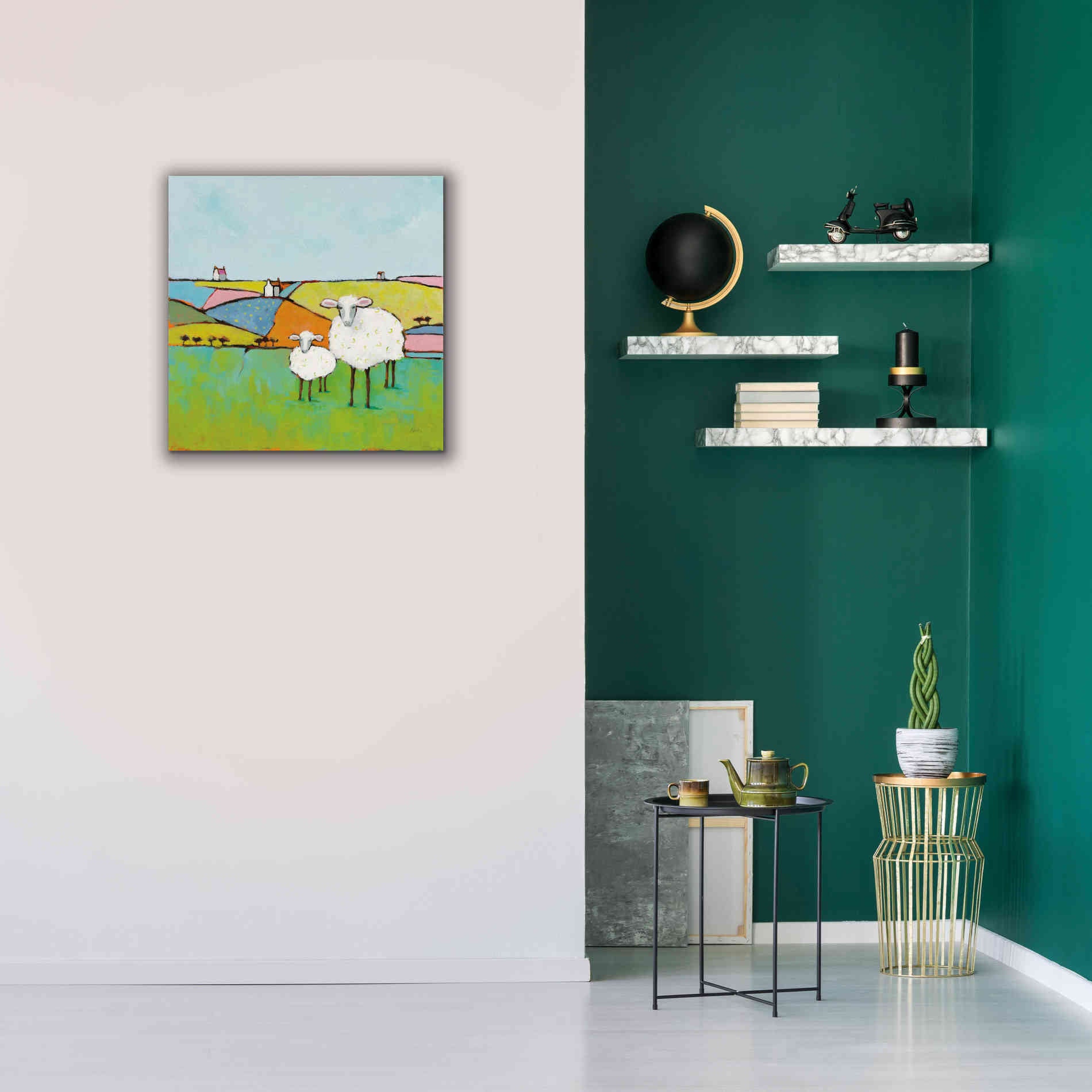 'Sheep in the Meadow II' by Phyllis Adams, Canvas Wall Art,26 x 26