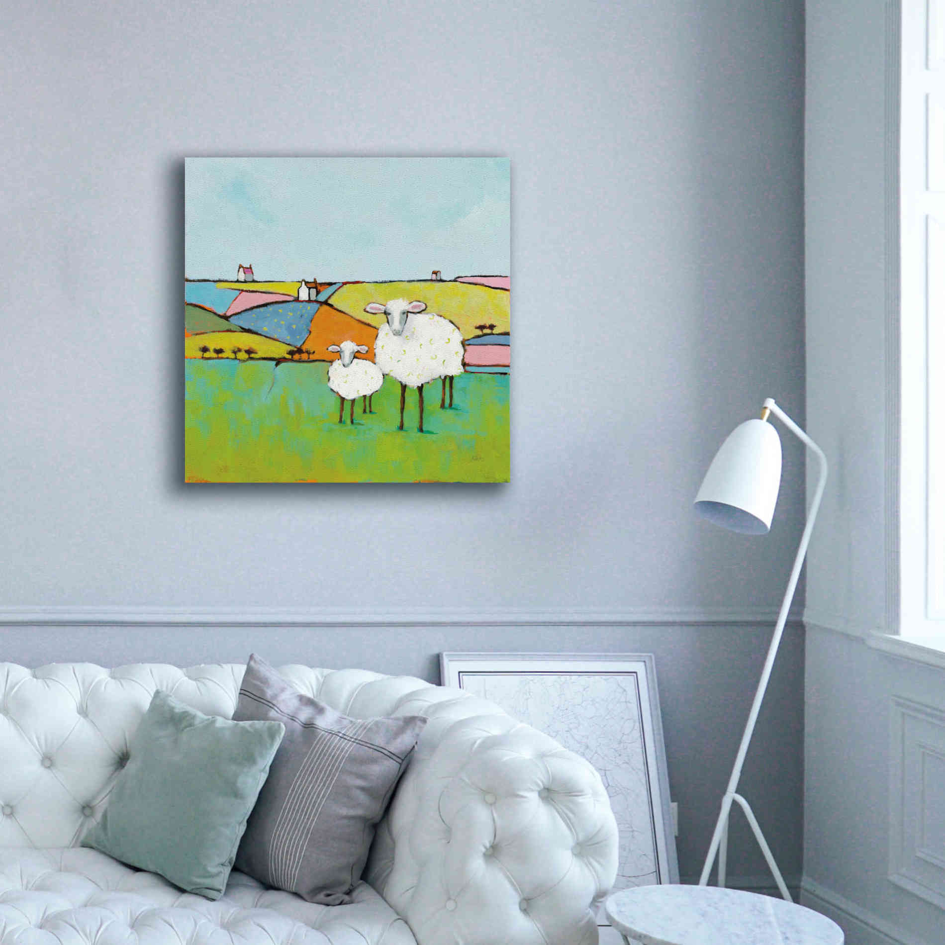 'Sheep in the Meadow II' by Phyllis Adams, Canvas Wall Art,37 x 37