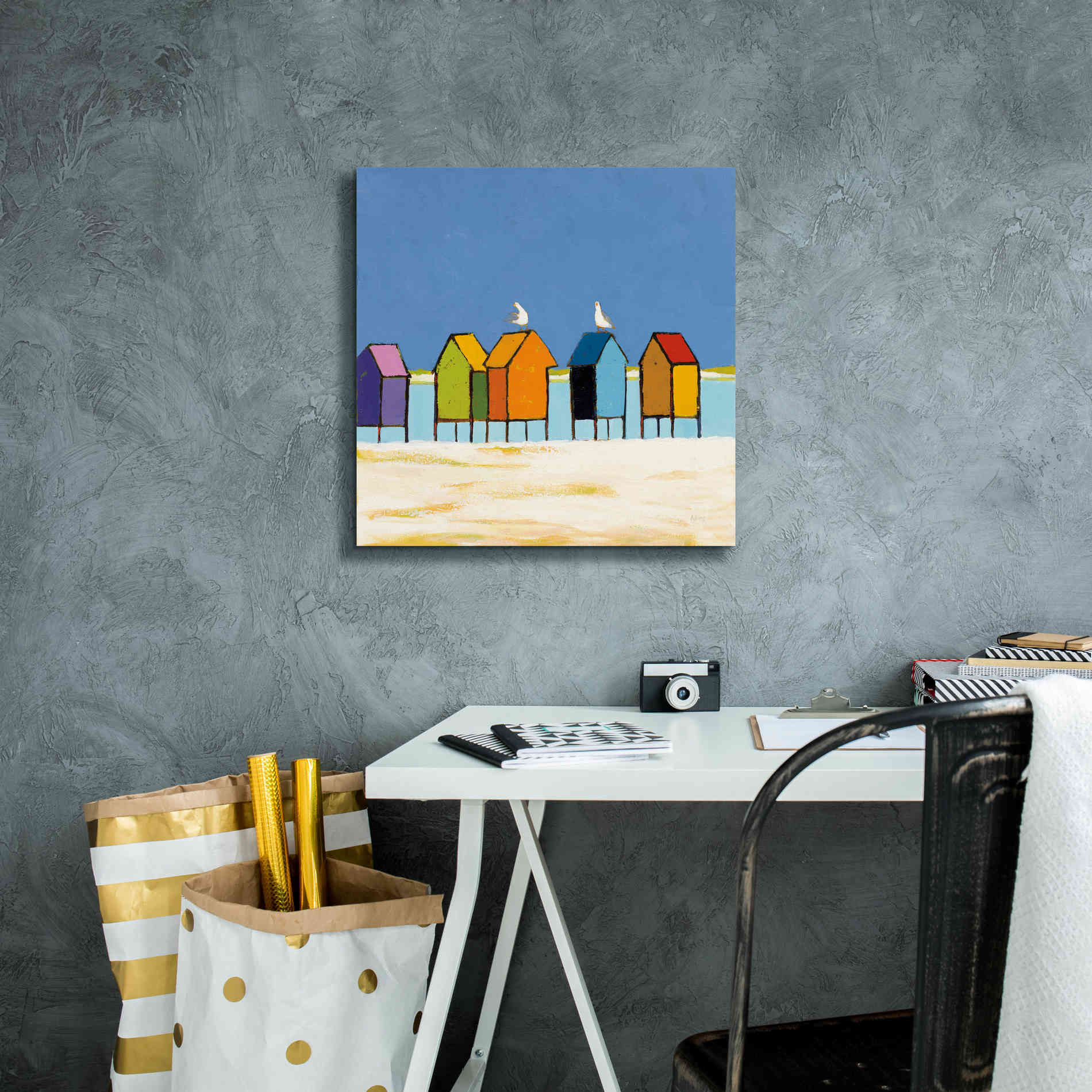 'Cabanas II' by Phyllis Adams, Canvas Wall Art,18 x 18