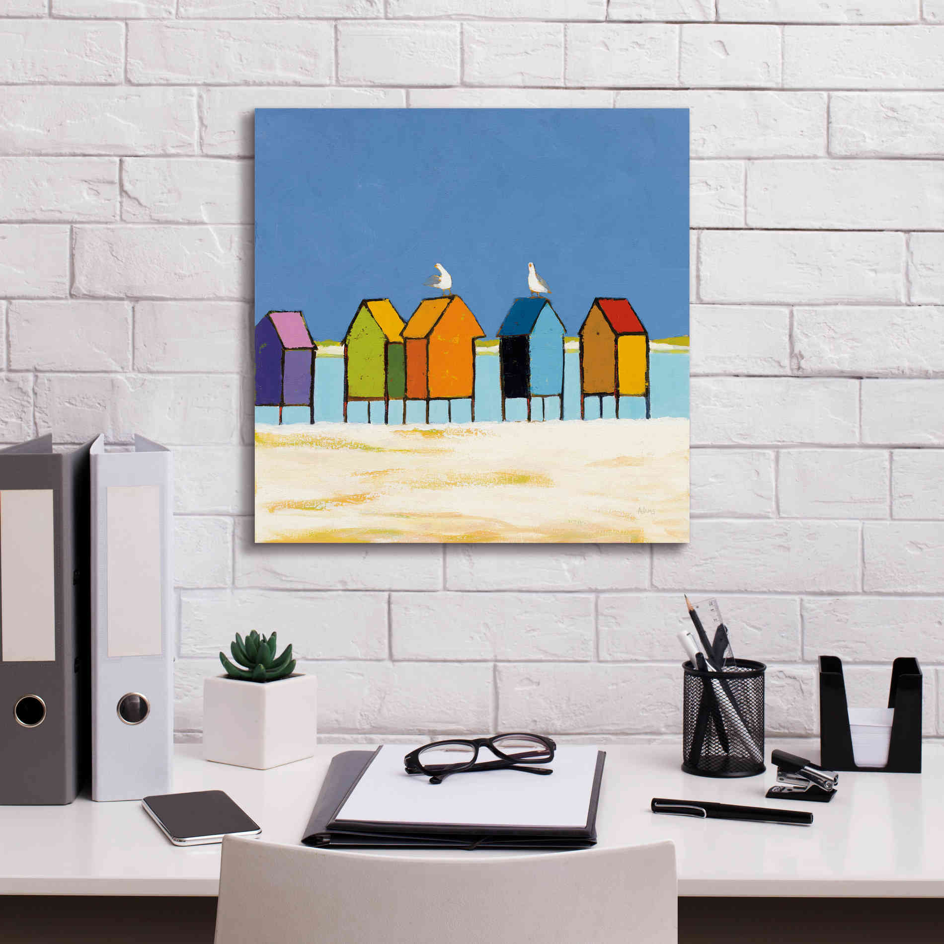 'Cabanas II' by Phyllis Adams, Canvas Wall Art,18 x 18