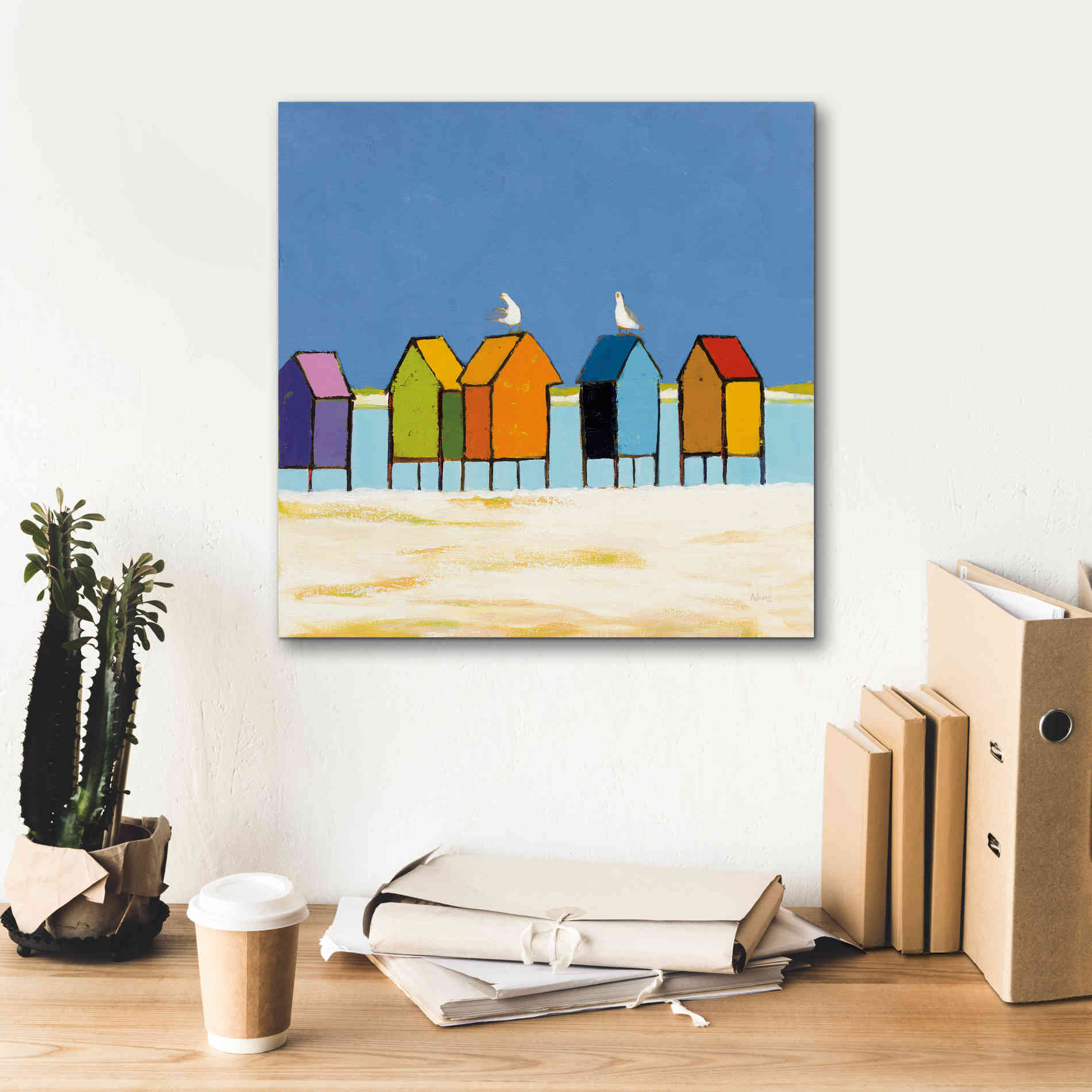 'Cabanas II' by Phyllis Adams, Canvas Wall Art,18 x 18