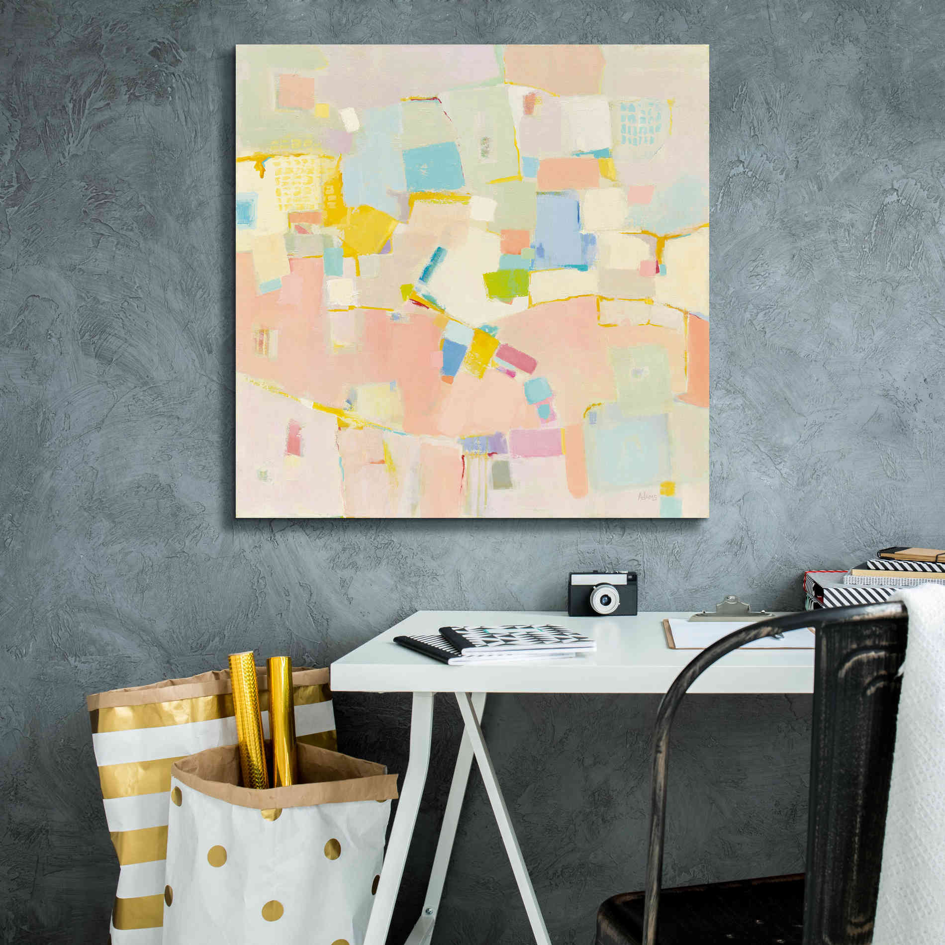 'Block Party' by Phyllis Adams, Canvas Wall Art,26 x 26