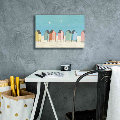 Image of 'Cabanas I Pastel' by Phyllis Adams, Canvas Wall Art,18 x 12