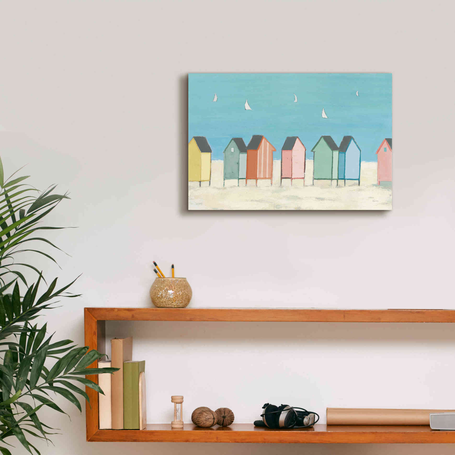 'Cabanas I Pastel' by Phyllis Adams, Canvas Wall Art,18 x 12