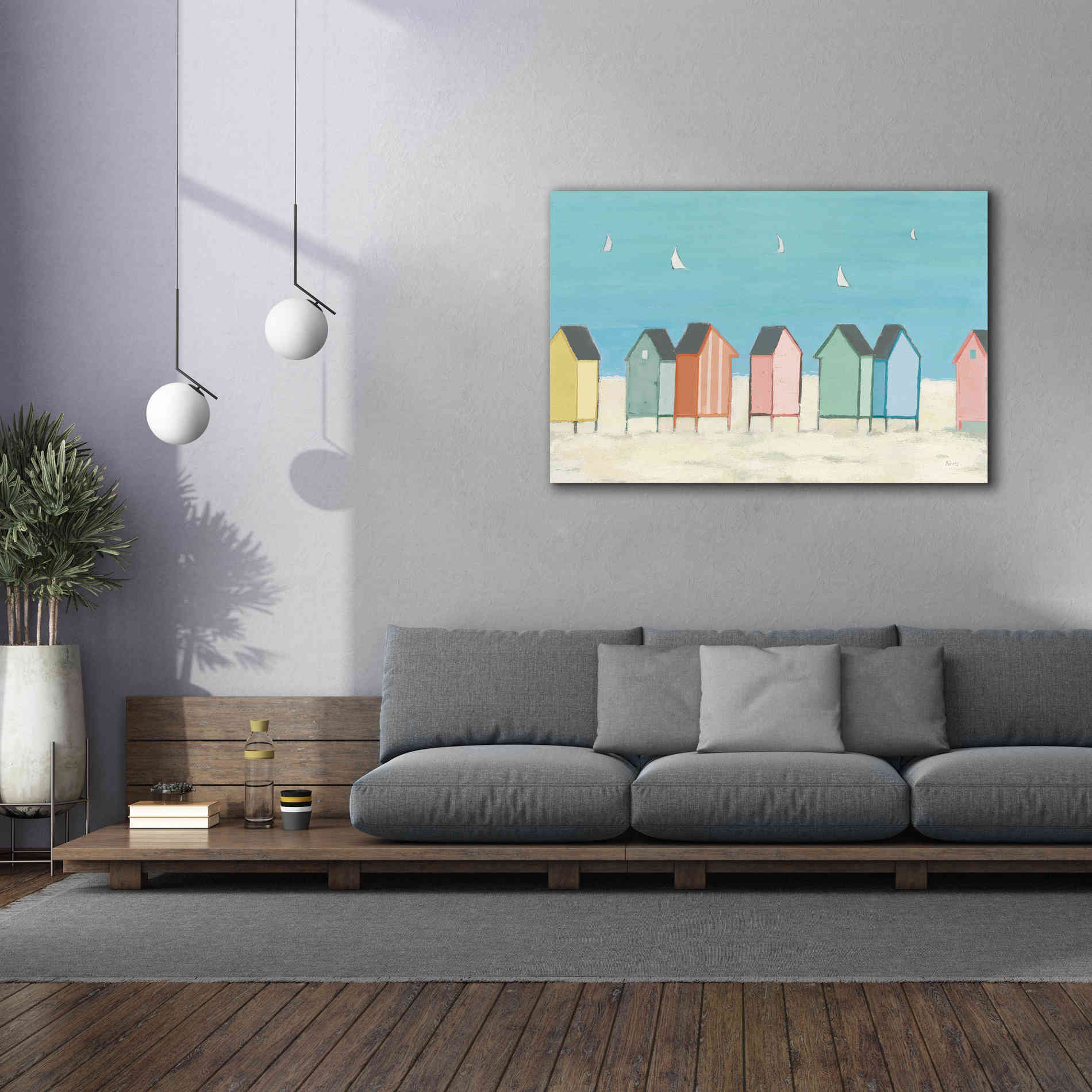 'Cabanas I Pastel' by Phyllis Adams, Canvas Wall Art,60 x 40