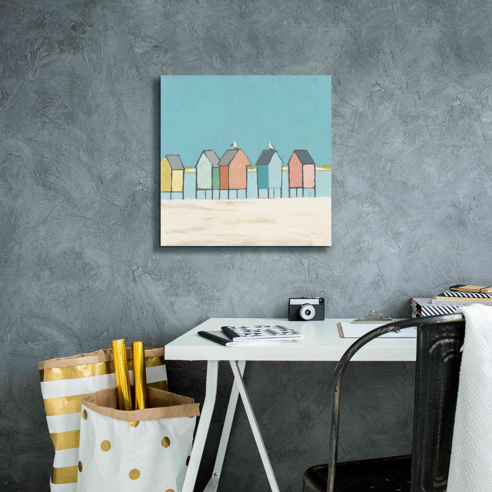 'Cabanas II Pastel' by Phyllis Adams, Canvas Wall Art,18 x 18