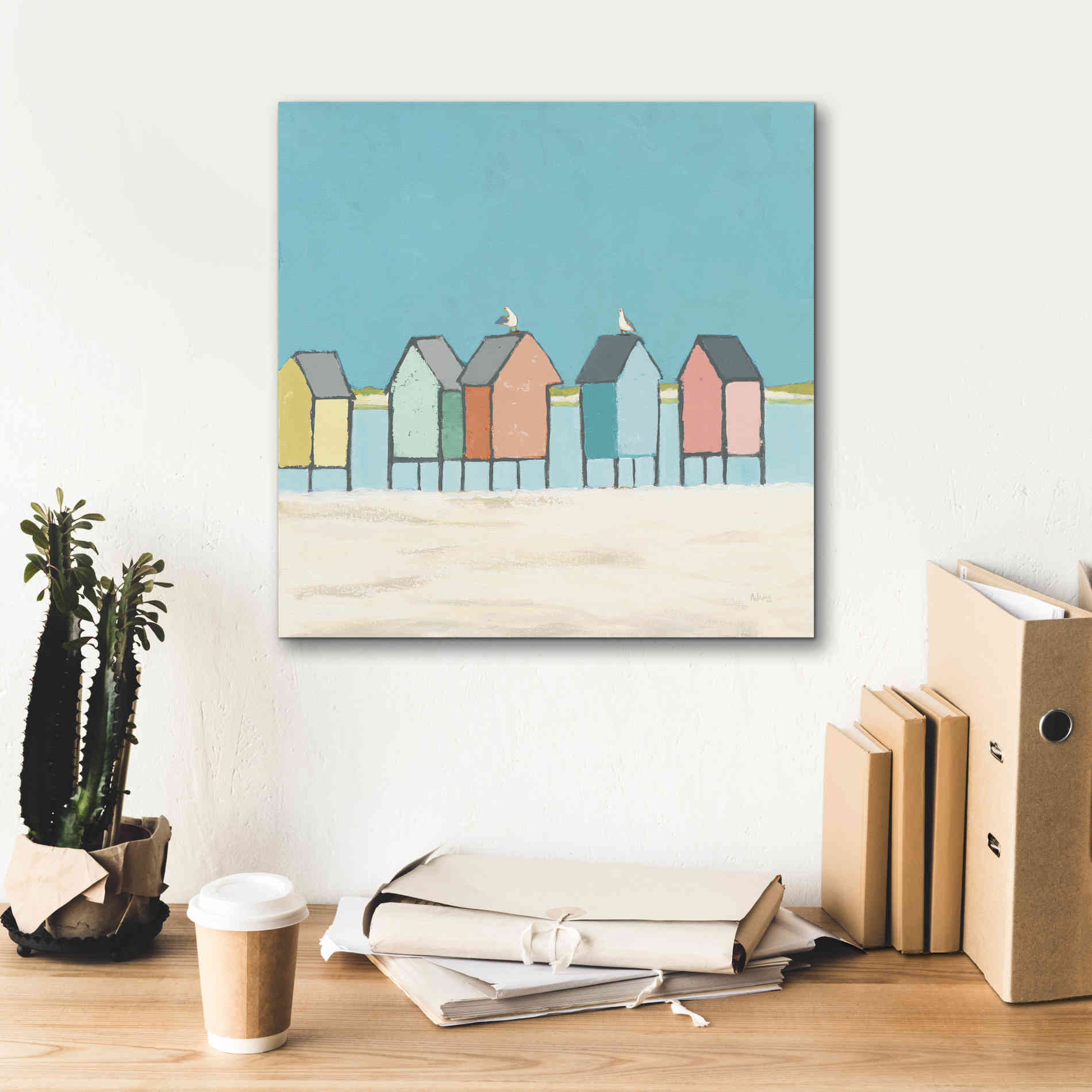 'Cabanas II Pastel' by Phyllis Adams, Canvas Wall Art,18 x 18