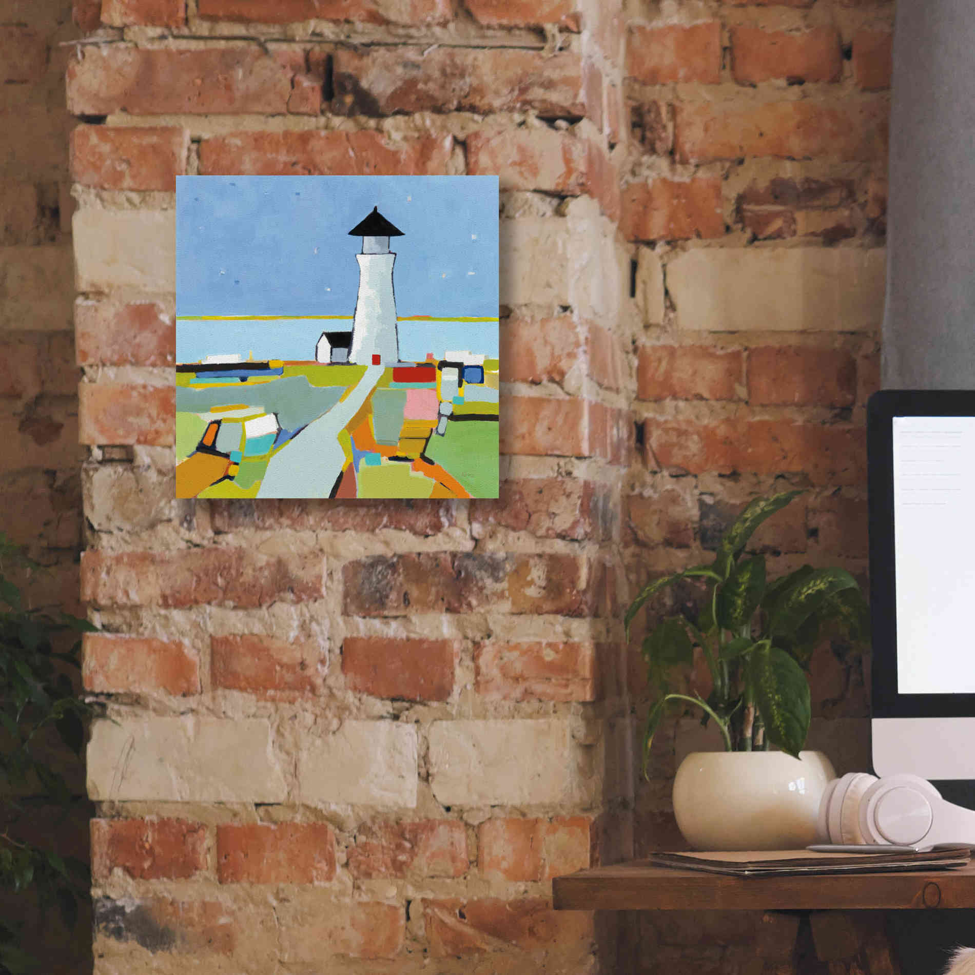 'To the Lighthouse' by Phyllis Adams, Canvas Wall Art,12 x 12
