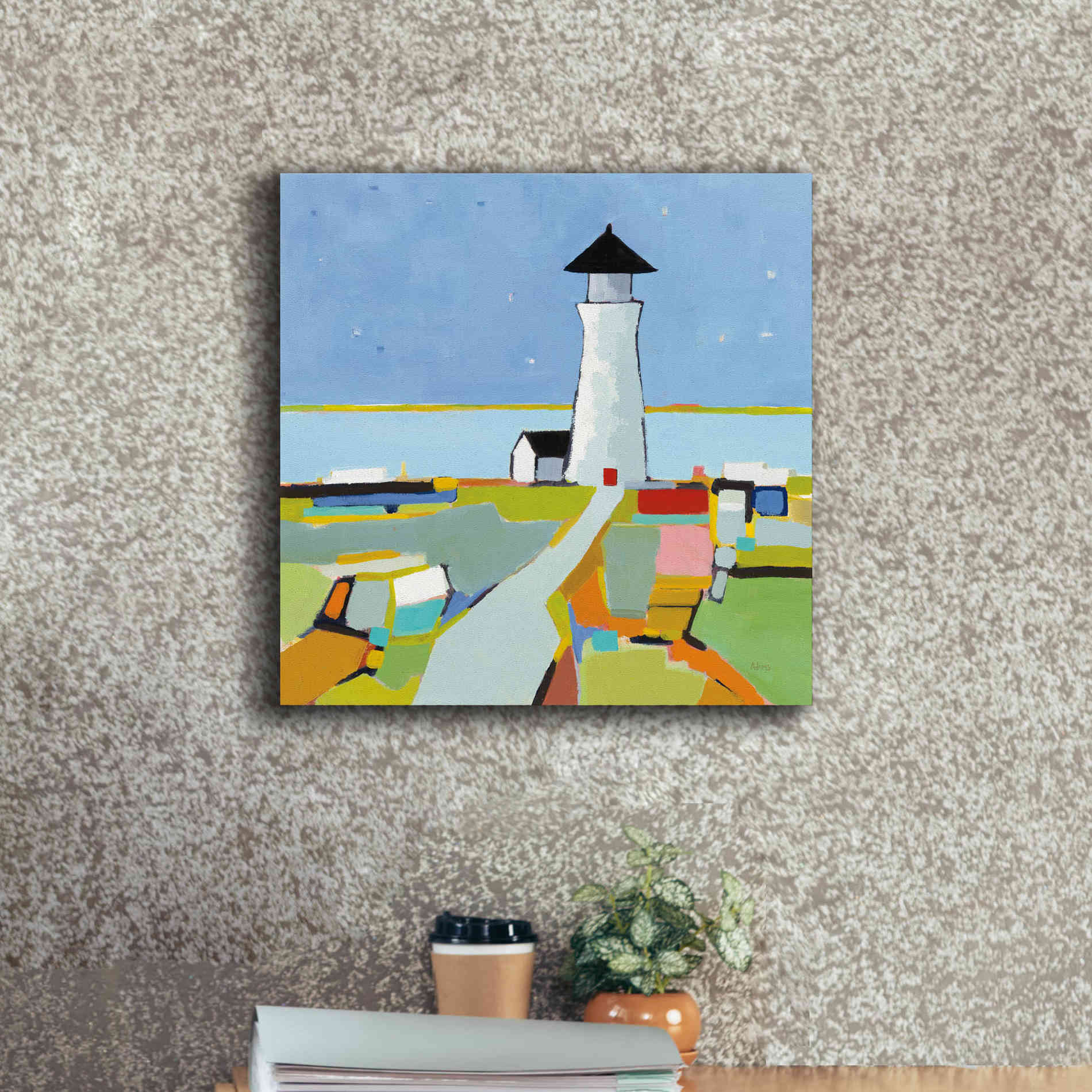 'To the Lighthouse' by Phyllis Adams, Canvas Wall Art,18 x 18