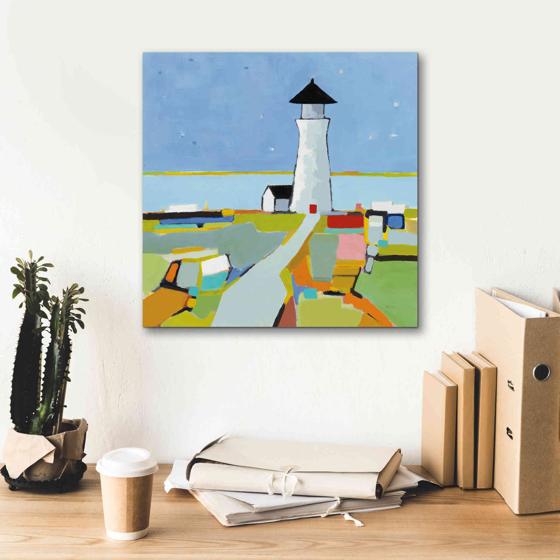 'To the Lighthouse' by Phyllis Adams, Canvas Wall Art,18 x 18