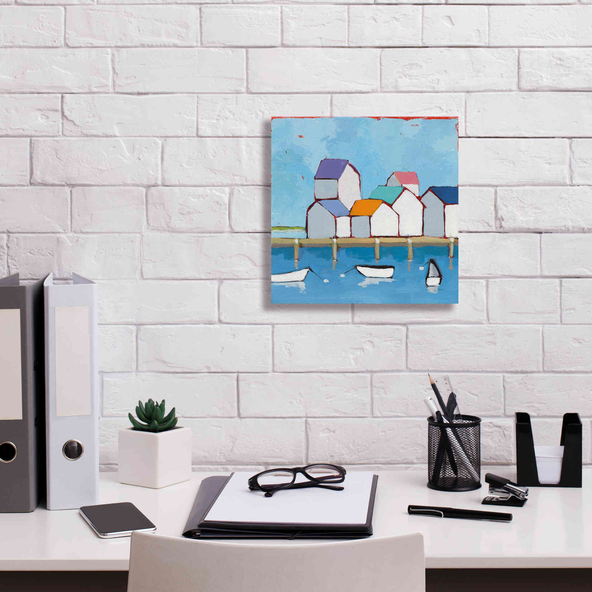 'The Wharf' by Phyllis Adams, Canvas Wall Art,12 x 12